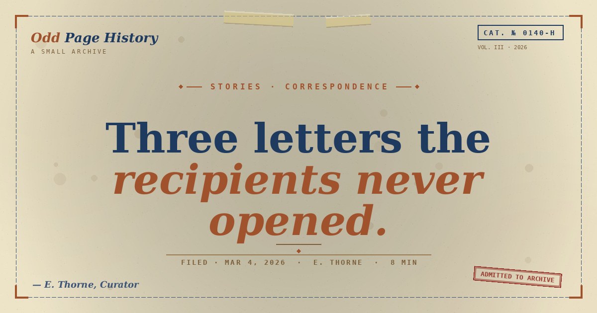 Three Letters the Recipients Never Opened