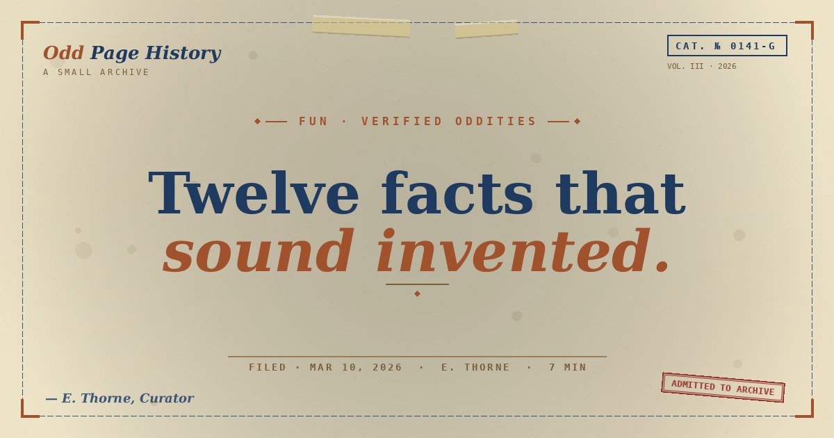 Twelve Historical Facts That Sound Invented